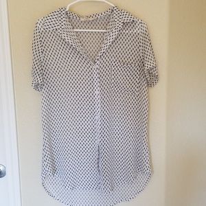High-low Sheer Button Up
